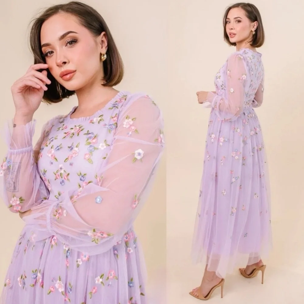 Ivy City Co. Zinnia Floral Embroidered Tulle Maxi Dress_8